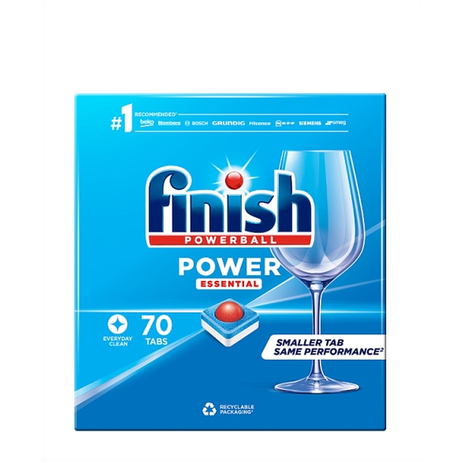 Pack of 70 Finish Powerball Essential Dishwasher Tablets
